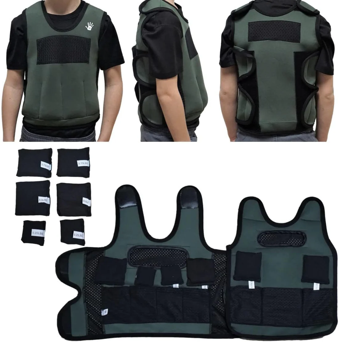 Sensory4u Weighted Sensory Compression Vest for Kids - 6 Removable Weights Included - Great For Kids Sensory Motor Aide